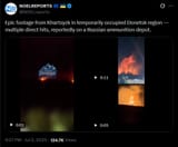 Epic footage from Khartsyzk in temporarily occupied Donetsk region — multiple direct hits, reportedly on a Russian ammunition depot. 02-07-2025