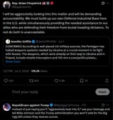 RepBrianFitz 02-07-2025 I will be aggressively looking into this matter and will be demanding accountability. We must build up our own Defense Industrial Base here