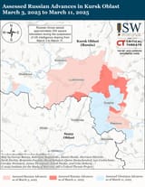 Assessed Russian Advances in Kursk Oblast March 3, 2025 to March 11, 2025