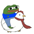 Marv riding a chicken