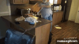 angry grandpa agp throwing poor man&#039;s lasgana everywhere