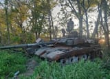 destroyed russian tank