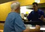 angry grandpa agp in the 2009 crust at cici pizza arguing over extra goth girls with his pizza
