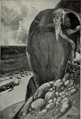 Tuan watches Nemed, by J. C. Leyendecker in T. W. Rolleston&#039;s Myths &amp; Legends of the Celtic Race, 1911