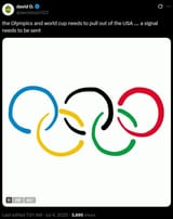 david world cup and olympics out of usa