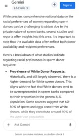 amazing truth bomb -- most women want white seed at sperm banks