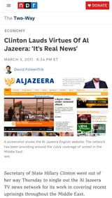 Clinton Al Jazeera real news color revolution