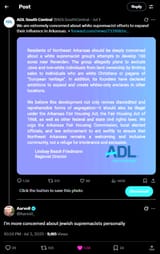 arkansas ethnostate ratio ADL