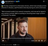 The key component is interceptor drones, which have already proven effective in Ukraine, said President Zelensky during his visit to Denmark. 03-07-2025