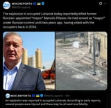 The explosion in occupied Luhansk today reportedly killed former Russian-appointed &#039;mayor&#039; Manolis Pilavov. He had served as &#039;mayor&#039; under Russian 03-07-2025 2014