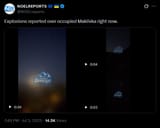 Explosions reported over occupied Makiivka right now. 03-07-2025