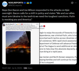 Reps Don Bacon and Joe Wilson responded to the attacks on Kyiv overnight. Bacon calls for a shift in policy and states 04-7-2025 Putin is mocking