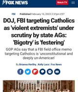 FBI - catholics violent extremists