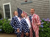 American flag suits laughing Tea party