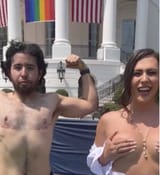 america under biden - white house gay flag and tits