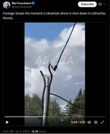 Footage shows the moment a Ukrainian drone is shot down in Udmurtia, Russia. 04-07-2025 HD