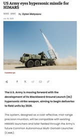 Blackbeard hypersonic himars