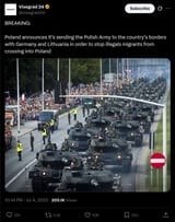 Screenshot 2025-07-04 at 23-40-56 Visegrád 24 on X BREAKING Poland announces it’s sending the Polish Army to the country’s borders with Germany and Lithuania in order to stop illegals migrants from crossing into Po[...]