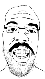 19407 - glasses mustache open_mouth soyjak stubble variant_unknown