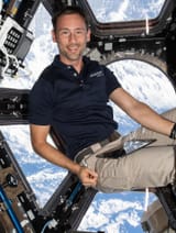 Suave Sławosz in the ISS Cupola