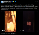 Moments of Russian Shahed drone strikes on residential buildings during overnight attacks in Odesa and Kyiv have been captured on video 04-07-2025 targeted civilian