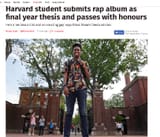 Harvard student submits rap album as final year thesis