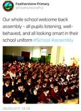 school assembly Featherstone primary