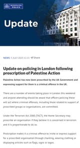 Screenshot 2025-07-05 at 15-21-35 Update on policing in London following proscription of Palestine Action Metropolitan Police