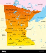 vector-color-map-of-minnesota-state-usa-C939TX