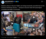 Aviation chaos in Russia, Flights are being massively canceled due to the threat of Ukrainian drones — airspace closures have left passengers stranded 06-07-2025