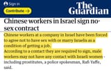 israel forbids chinese workers from relationships with jew women