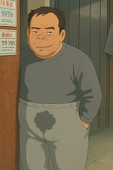 Man Pee Stain Ghibli AI
