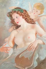 Mária Szánthó (Szeged 1897-1998 Nagymagocs) Venus and Cupid - oil on canvas