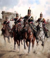 Augusto Ferrer-Dalmau Nieto (Barcelona 1964-) Cincomarzada - oil on canvas 2021 [charge to break the Carlist siege of Zaragoza; Isabeline victory, 5 March 1838, 1st Carlist War] (w.b.)