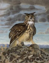Francisco Franco Bahamonde (El Ferrol, Province of La Coruña 1892-1975 Madrid) An eagle-owl with its prey - oil on canvas