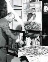 Francisco Franco Bahamonde (El Ferrol, Province of La Coruña 1892-1975 Madrid) An eagle-owl with its prey - oil on canvas b