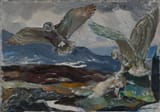 Lennart Rafael Segerstråle (Helsinki, Grand Duchy of Finland, Russian Empire 1892-1975 Kauniainen, Uusimaa Province, Republic of Finland) Owls - Oil on canvas 1930