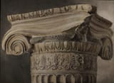 Unknown artist (Spanish 20th c.) Architectural study of a Ionic capital of the Erechtheion - pencil and watery on paper