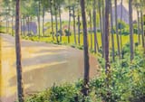 Firmin Baes (Saint-Josse-ten-Noode, Brabant, Kingdom of Belgium 1874-1943 Ixelles, Military Administration in Belgium and Northern France, German Reich) Landscape - Oil on canvas 1900