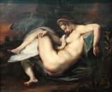 Michelangelo Buonarroti (Caprese 1475-1564 Rome) Leda and the swan - tempera 1530 [1601 oil on panel copy by Peter Paul Rubens]