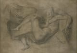 Michelangelo Buonarroti (Caprese 1475-1564 Rome) Leda and the swan - tempera 1530 [c.1530 chalk on paper copy by Rosso Fiorentino]
