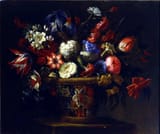 Juan de Arellano (Santorcaz, Pr. of Madrid 1614-1676 Madrid) Flower vase 2 - oil on canvas (w.b.)