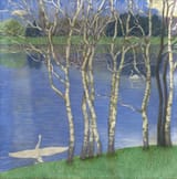 Wilhelm Franz List (Vienna, Empire of Austria 1864-1918 Vienna, Austro-Hungarian Monarchy) The Blue Lake - Oil on canvas