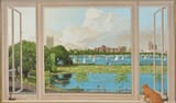 Ewart Melbourne Brindle (Melbourne, Victoria, Commonwealth of Australia, British Empire 1904-1995 Vero Beach, Florida, U.S.A.) Window, Charles River Lagoon, Boston - Oil on canvas-min