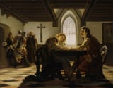 Viktor Madarász (Csetnek, Gömör-Kishont County, K. of Hungary, Austrian Empire 1830-1917 Budapest, Kingdom of Hungary, AHM) Croatian and Hungarian rebel leaders Péter Zrínyi and and Kristóf Frangepán in Prison at Wiener Neustadt - Oil on canvas