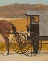 John Philip Falter (Plattsmouth, Nebraska, U.S.A. 1910-1982 Philadelphia, Pennsylvania, U.S.A.) Amish man with horse and buggy - Tempera on illustration board