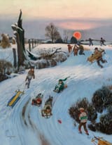 John Philip Falter (Plattsmouth, Nebraska, U.S.A. 1910-1982 Philadelphia, Pennsylvania, U.S.A.) Snow Day, The Saturday Evening Post cover - Oil on canvas 1948