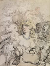 Thomas Rowlandson (London, Kingdom of Great Britain 1757-1827 London, U.K.) Animal Magnetism, the Centre of Attention - Pen and ink and watercolour c.1790