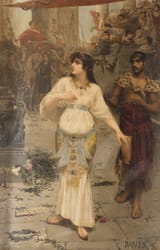 Jacinto Barles (Barcelona, Province of Barcelona, Kingdom of Spain 1865-1888) Zenobia, Última reina de Palmira (Zenobia, Last Queen of Palmyra) - Óleo sobre lienzo 1886