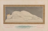 Savinien Petit (Trémilly, Haute-Marne, Kingdom of France 1815-1878 Paris, French Republic) The Tomb of Saint Cecilia in Rome - Black chalk and stumping, heightened with touches of gold, within a fictive decorated border in watercolour on paper 1849